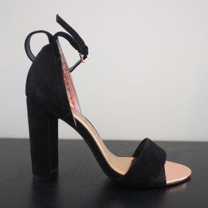 Ted Baker London Suede Strap Block Heel Sandal